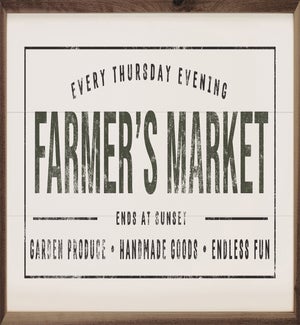 Farmer's Market Ends At Sunset White